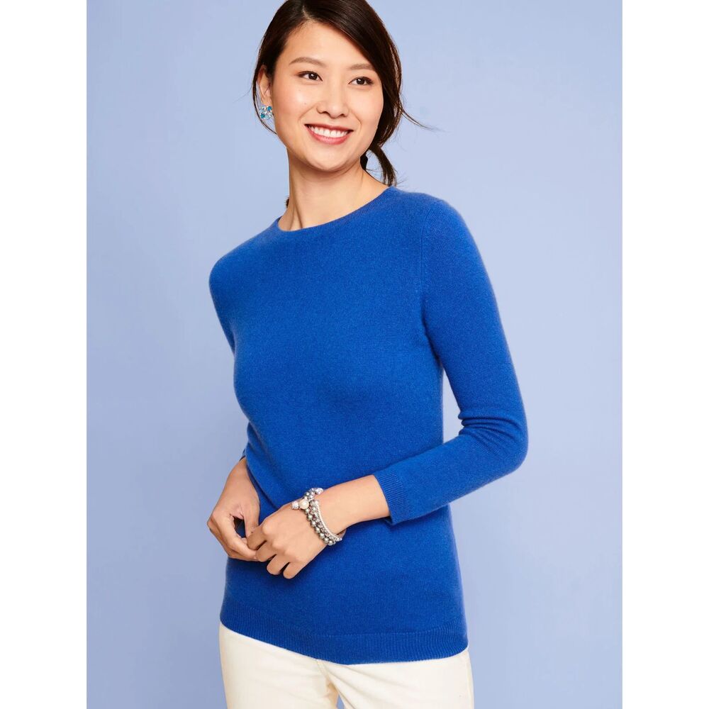 Talbots Audrey Royal Blue 100% Cashmere Sweater Size S